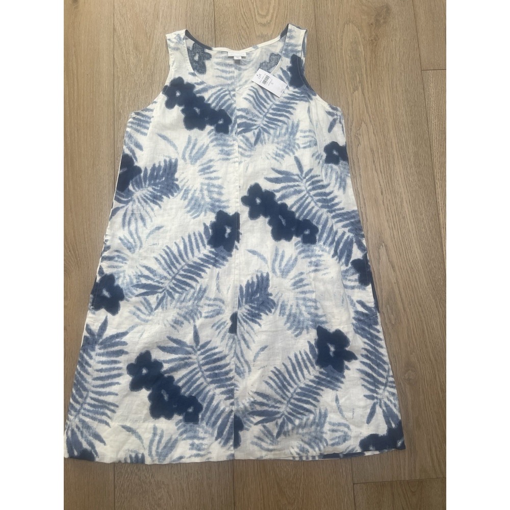 J. Jill Women's Love Linen‎ Floral Sleeveless Dress Size Medium